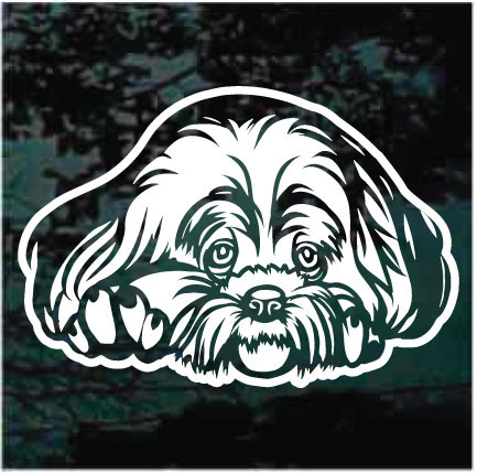 Sweet Lhasa Apso Head car window decals stickers