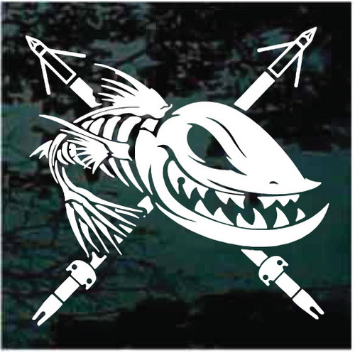 BONE FISH Truck/Car Sticker, Boat Decal, Fishing,Skeleton Fish Fishermen,  #LuckyCutsVinyl