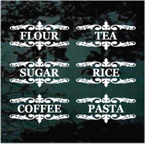 Decorative Food Canister Labels Decals