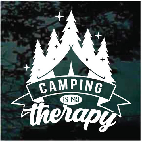 Camping Is My Therapy Window Decals
