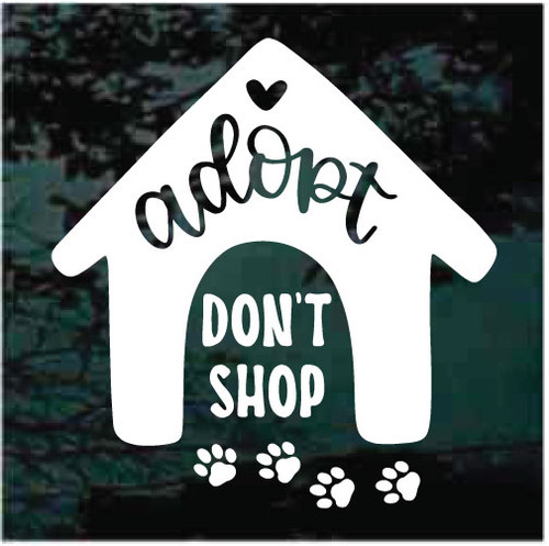 Adopt Don't Shop With Paw Prints car window decals stickers