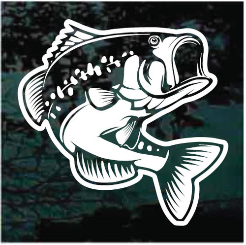 Bass Fish Chasing Lure Car Window Decals & Stickers