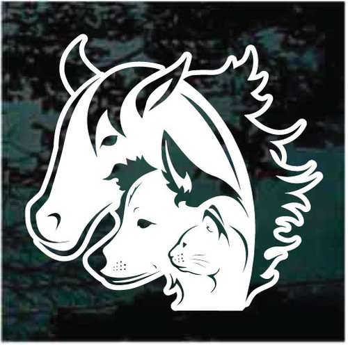 Horse Dog & Cat car window decals stickers