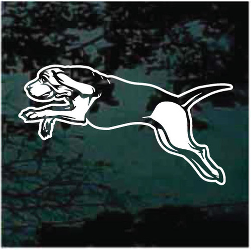 Running Bloodhound car window decals stickers