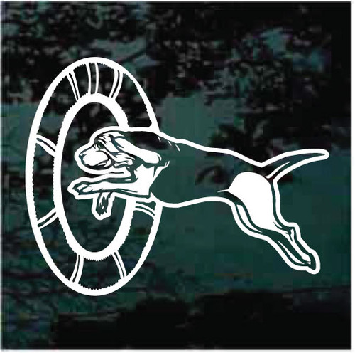 Bloodhound Jump Ring Agility car window decals stickers