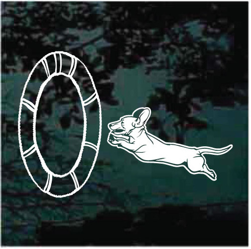 Basset Hound Jump Ring Agility car window decals stickers Basset Hound Jump Ring Agility car window decals stickers