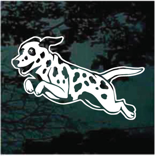 Running Dalmatian car window decals stickers