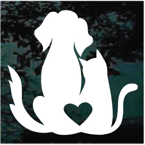 Dog Cat Heart car window decals stickers