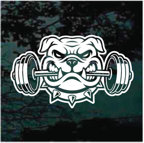 Bulldog Barbell car window decals stickers