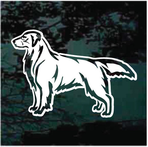 Flat-Coated Retriever Profile car window decals stickers