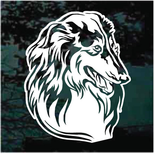 Rough Collie Head Profile car window decals stickers
