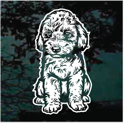 Poodle Puppy car window decals stickers