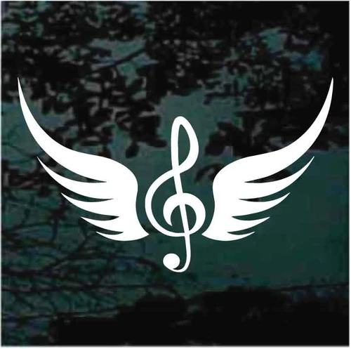 Music Note Angel Wings decals stickers