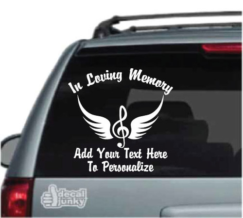 In Loving Memory Music Note Angel Wings Decals