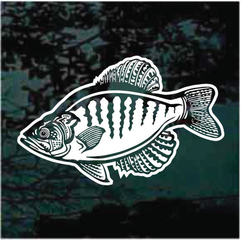White Crappie With Lure car window decals stickers