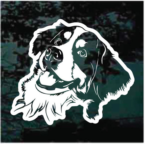 Sweet Bernese Mountain Dog Face car window decals stickers
