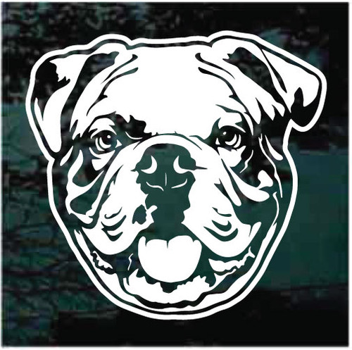 Friendly English Bulldog car window decals stickers