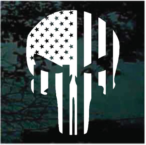 American Flag Skull car window decals stickers