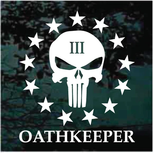 3 Percenter Oathkeeper Skull decals stickers