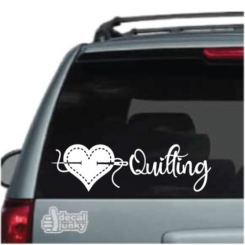 Id Rather Be Quilting Decal Car Truck Sewing Vinyl Window Decal Sticker Quilting 