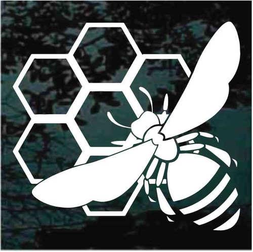 Honeybee On Honeycomb decals stickers