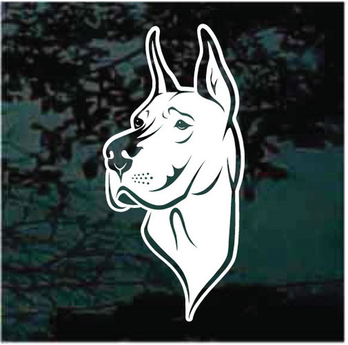 Noble Great Dane Head car window decals stickers
