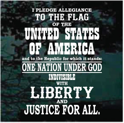 Pledge Of Allegiance decals stickers