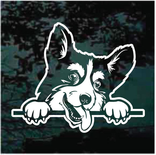 Cute Corgi In The Window car decals stickers