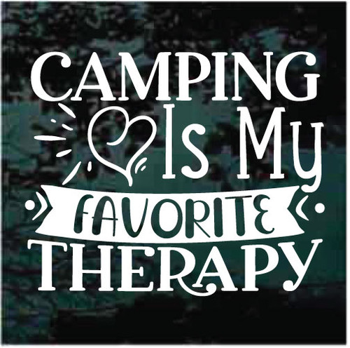Camping Is My Favorite Therapy Car Window Decals