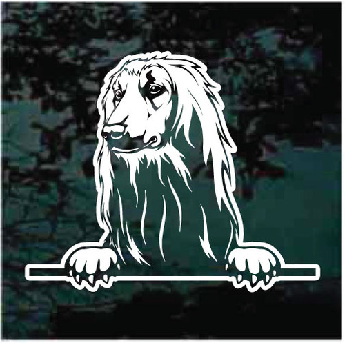 Afghan Hound Looking Out the car Window decals stickers