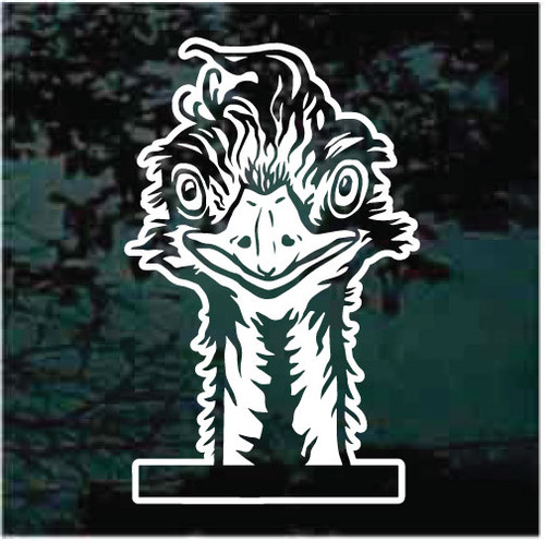 Ostrich Peeking In The Window Decals Stickers