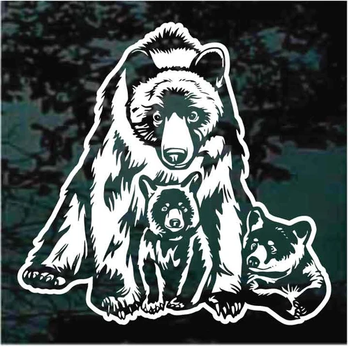 Mama Bear With Cubs decals stickers