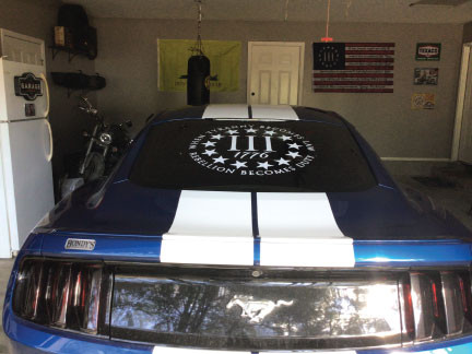 When Tyranny Becomes Law Rebellion Becomes Duty Skull Trump Patriotic Vinyl Car Decal - Oracal Gloss White