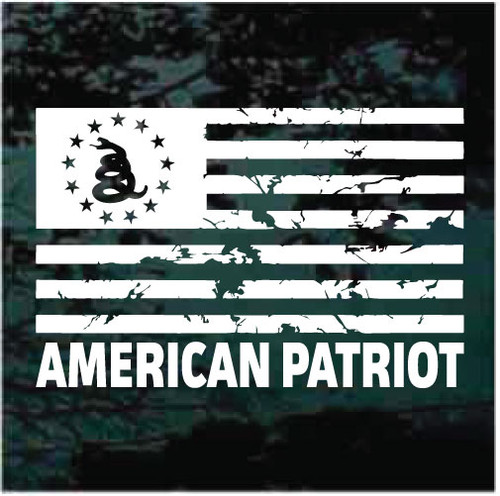 Don't Tread On Me American Patriot Flag car window decals stickers