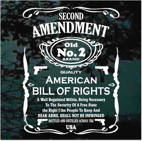 2nd Amendment gun cabinet decals stickers