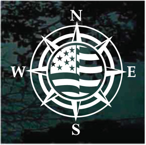 American Flag Compass car window decals stickers