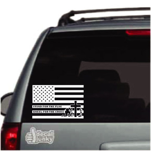 Stand For The Flag Kneel For The Cross Car Decals | Decal Junky