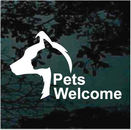 Pets Welcome Sign decals stickers
