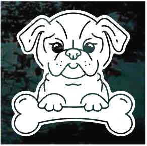 Pug Puppy Cartoon car window decals stickers