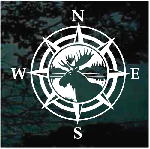 Moose Navigation Compass car window decals stickers Moose Navigation Compass car window decals stickers