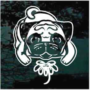 Cute Pug Puppy car window decals stickers
