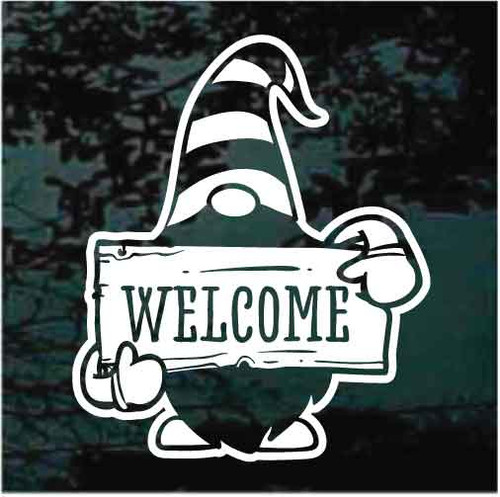 Gnome Welcome Sign decals stickers