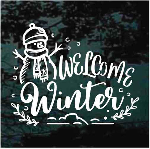 Welcome Winter Snowman decals stickers