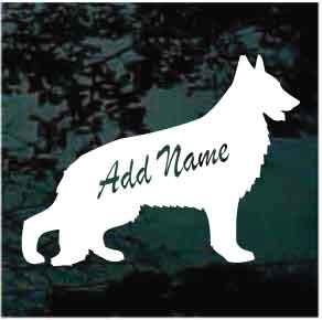 German Shepherd With Name Inside car window decals stickers