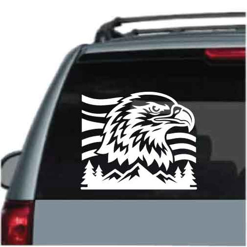 Eagle Over The Mountains window decals stickers