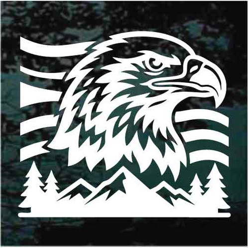 Eagle Over The Mountains car window decals stickers
