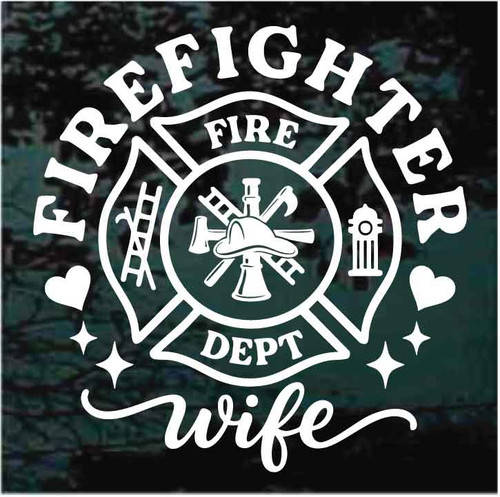 Firefighter's Wife Maltese Cross decals stickers