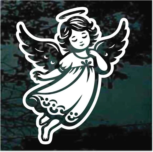 Young Girl Angel car window decals stickers