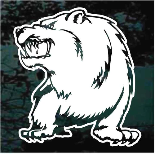 Funny Grizzly Bear Growling decals stickers