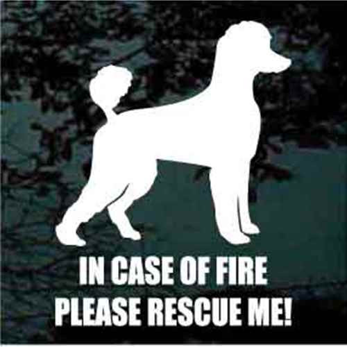 Fire Rescue Poodle car window decals stickers